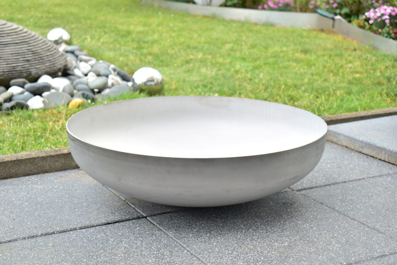Edelstahl Feuerschale „Basic“ 60/80/100 cm Klöpperboden Stahlkunst