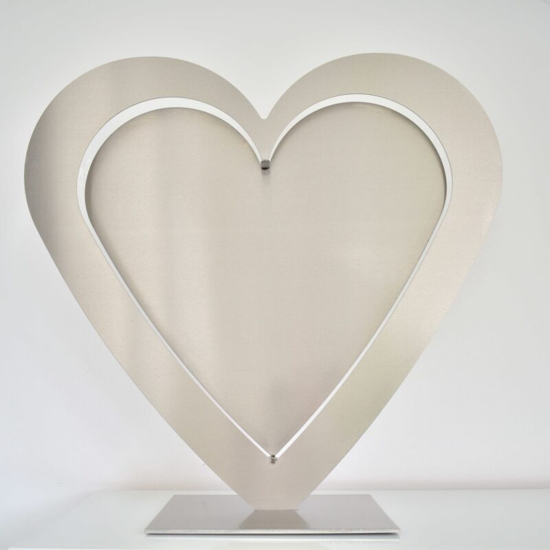 Designer Edelstahl Herz Skulptur Deko – Bild 2
