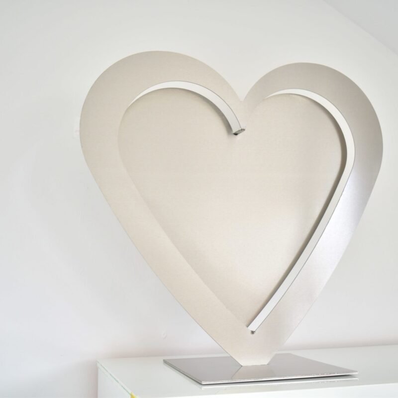 Designer Edelstahl Herz Skulptur Deko – Bild 3