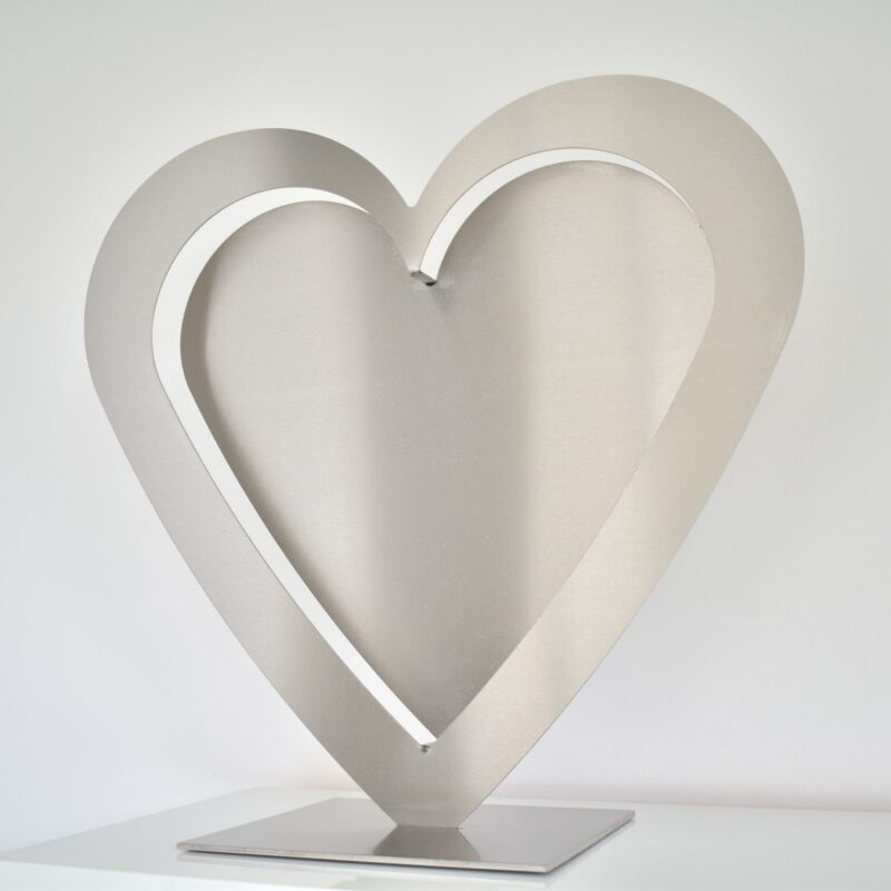 Designer Edelstahl Herz Skulptur Deko – Bild 4