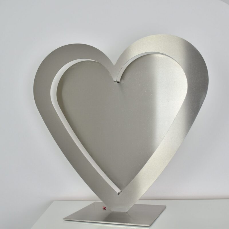 Designer Edelstahl Herz Skulptur Deko – Bild 5