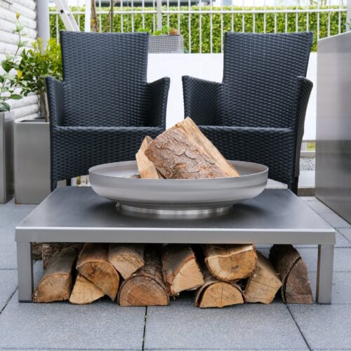 Designer Edelstahl Feuerschale "Lounge"