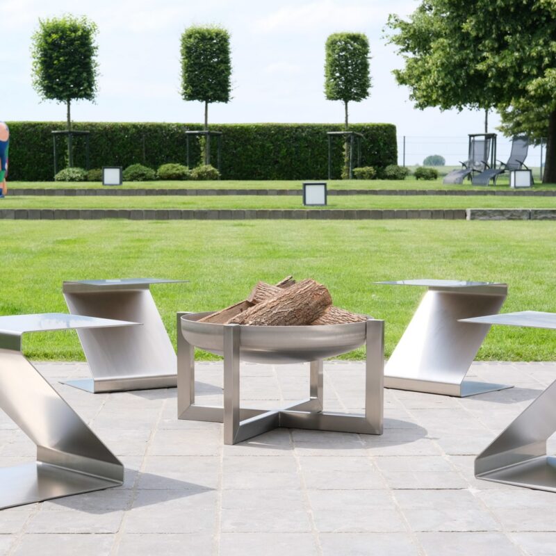 Edelstahl Hocker & Beistelltisch "Z-Form" Designerambiente – Bild 3