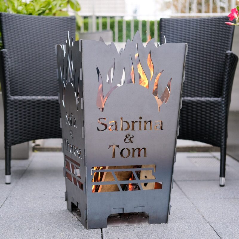 Stahl Feuerkorb "Excellence" mit Wunschname