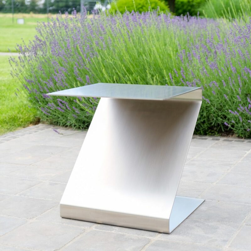 Edelstahl Hocker & Beistelltisch "Z-Form" Designerambiente – Bild 2