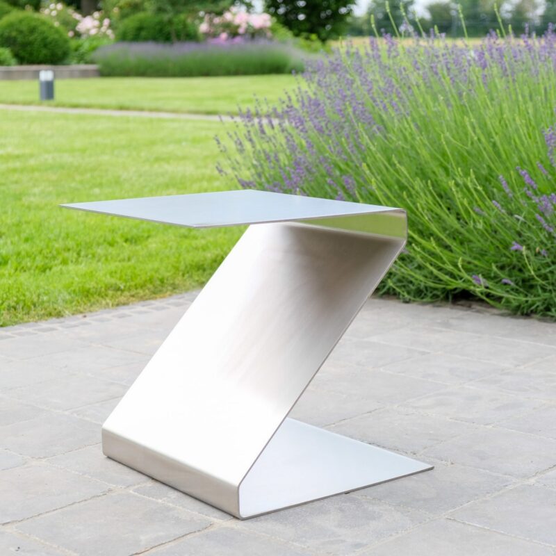 Edelstahl Hocker & Beistelltisch "Z-Form" Designerambiente