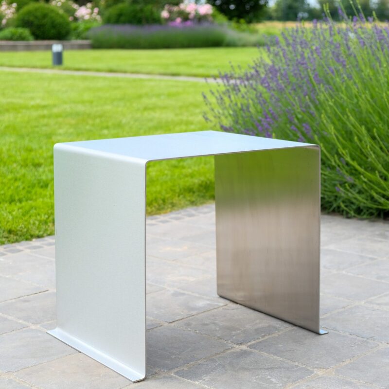 Edelstahl Hocker & Beistelltisch "U-Form" Designerambiente