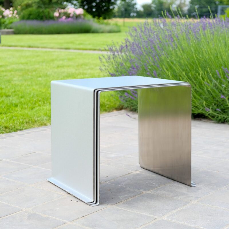 Krakk og sidebord i rustfritt stål «U-form» med designerstemning – Bilde 2