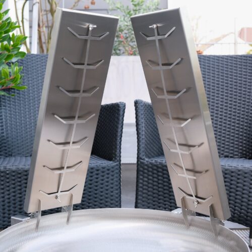 Edelstahl Flammlachsbrett 2er Set (50x15 cm)
