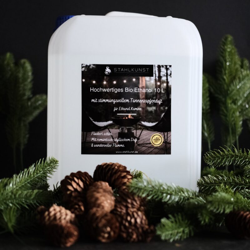 10 Liter Premium Bioethanol mit romantischem Tannenzapfenduft