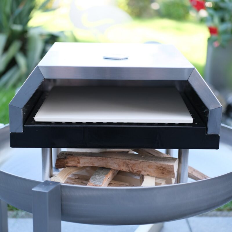 Edelstahl Pizzaofen mit Design Feuerschale "Exzentrik" – Bild 3