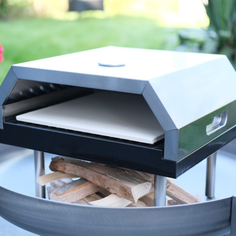 Edelstahl Pizzaofen mit Design Feuerschale "Exzentrik" – Bild 4
