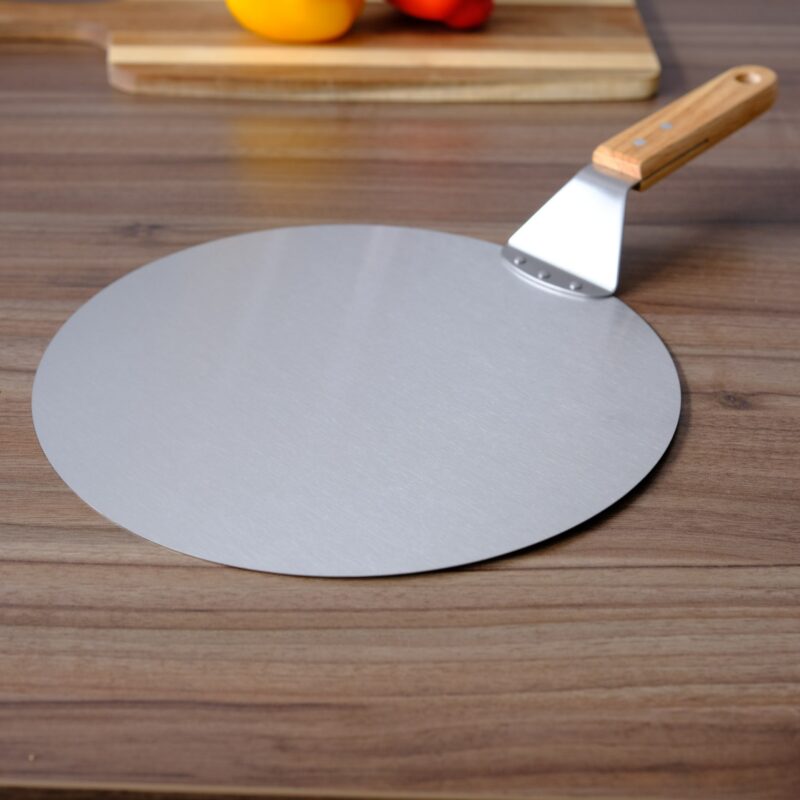 Stainless steel pizza peel with wooden handle - Image 3