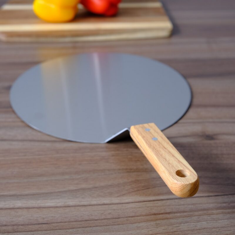 Stainless steel pizza peel with wooden handle - Image 5