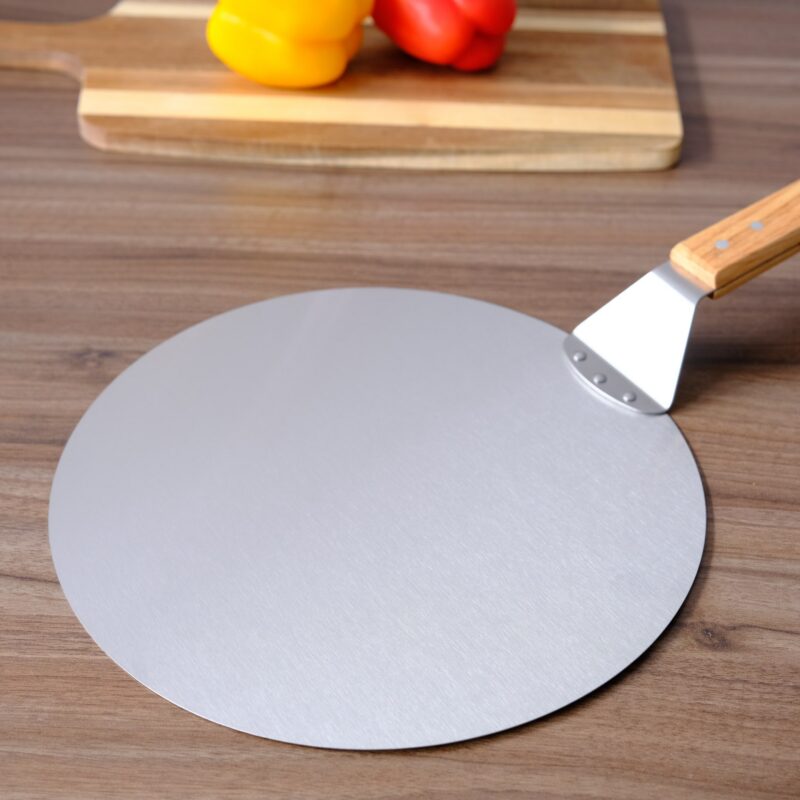 Stainless steel pizza peel with wooden handle - Image 2