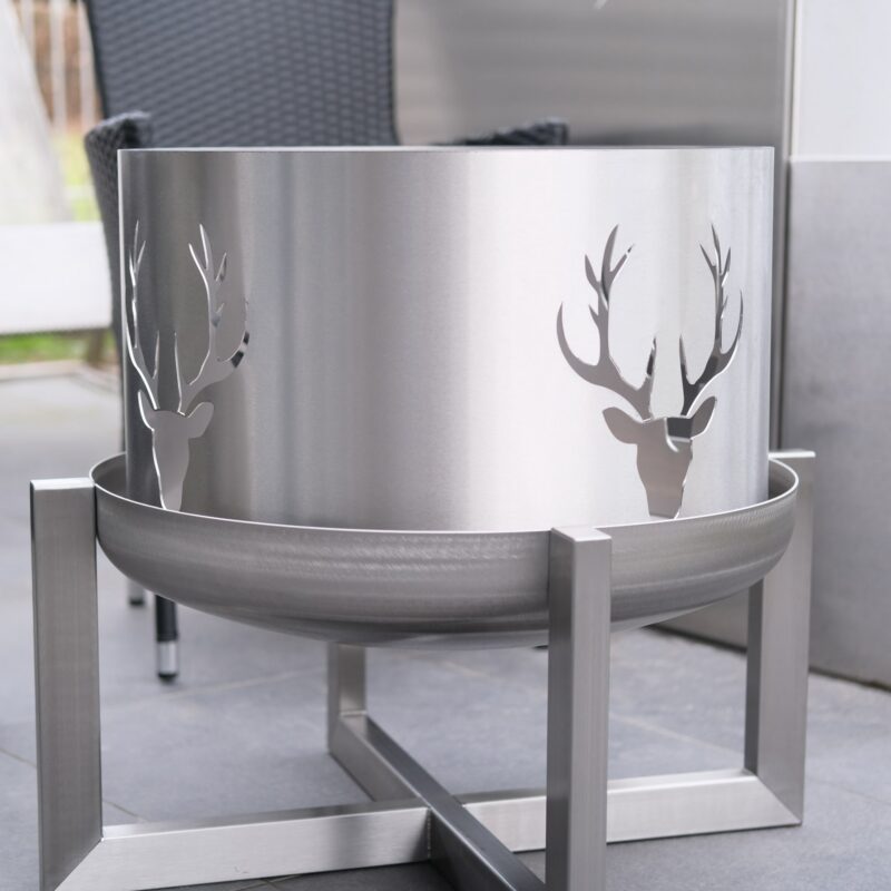 Designer Edelstahl Feuertonne "Exzentrik" – Bild 3
