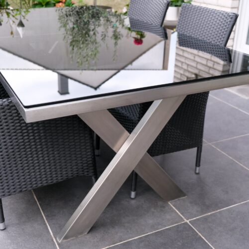 Table de jardin design en acier inoxydable "Noblesse" - Image 9
