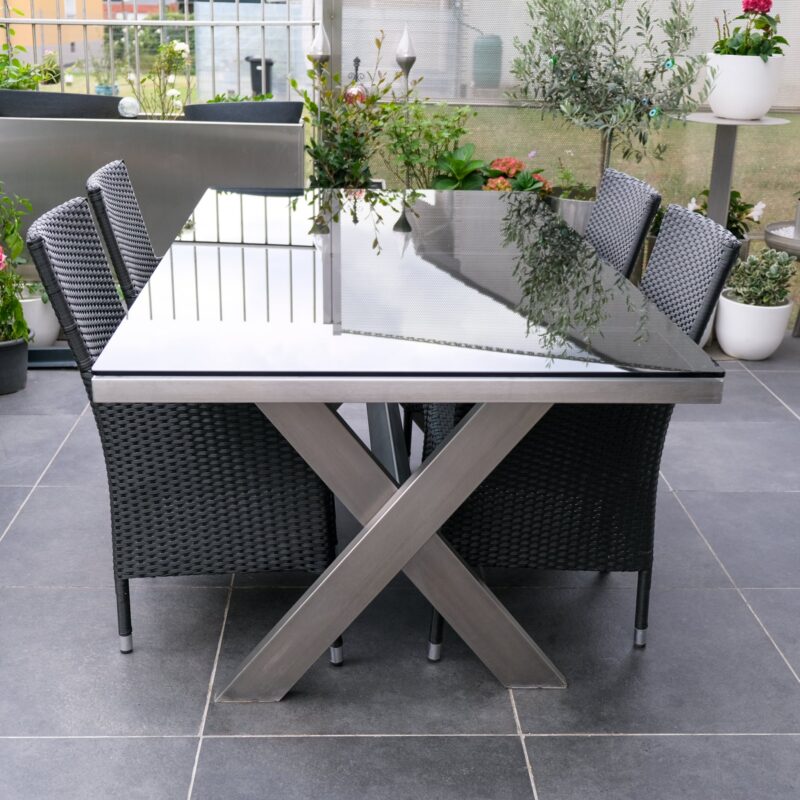 Designer stainless steel garden table "Noblesse" - Image 3