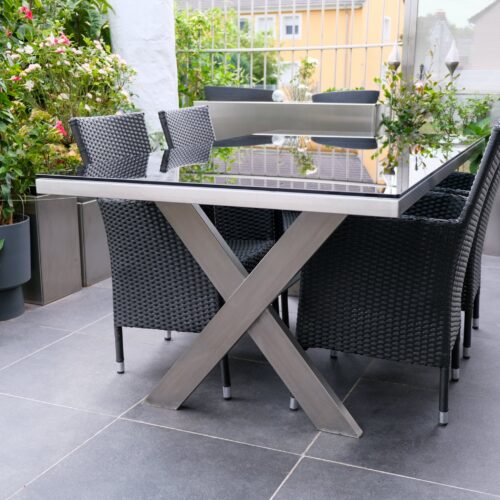 Table de jardin design en acier inoxydable "Noblesse" - Image 4