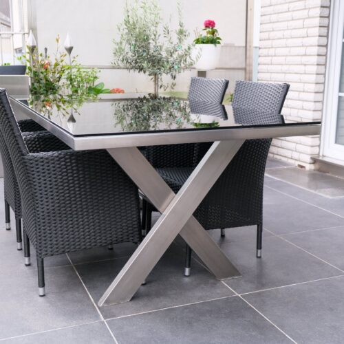 Table de jardin design en acier inoxydable "Noblesse" - Image 2