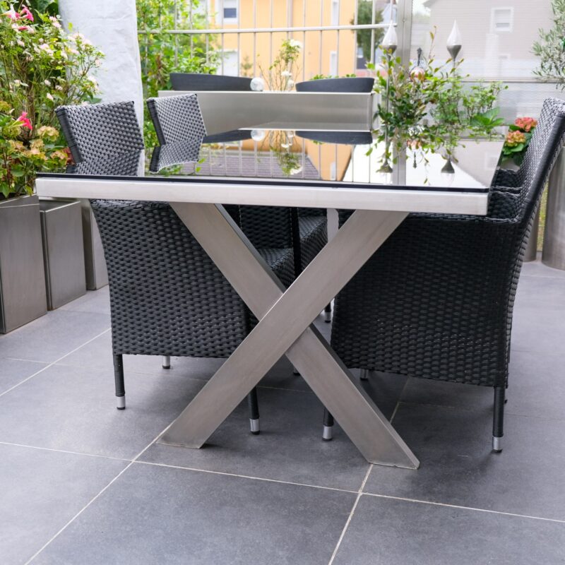 Designer stainless steel garden table "Noblesse" - Image 8