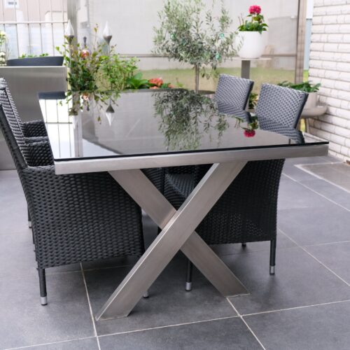 Table de jardin design en acier inoxydable "Noblesse" - Image 7
