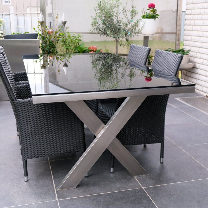 Designer stainless steel garden table "Noblesse" - Image 7