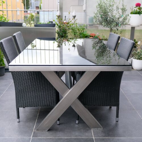 Table de jardin design en acier inoxydable "Noblesse" - Image 10