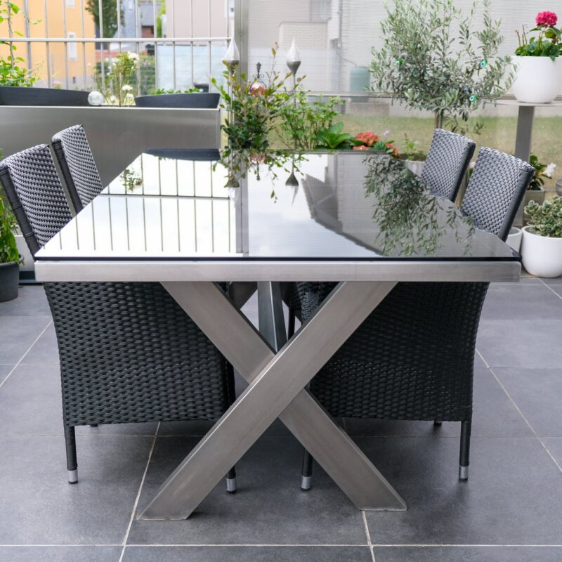 Designer stainless steel garden table "Noblesse" - Image 10