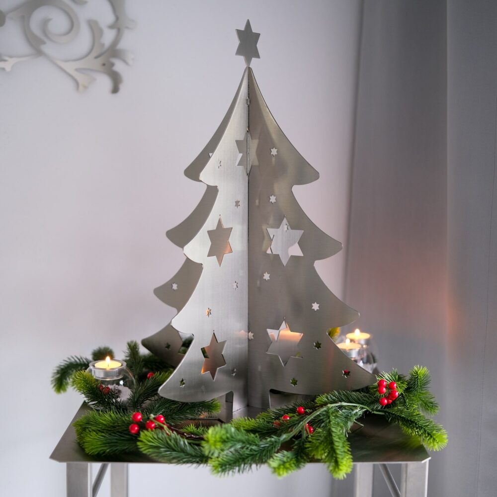 Edelstahl Weihnachtsbaum (45x45x57 cm)