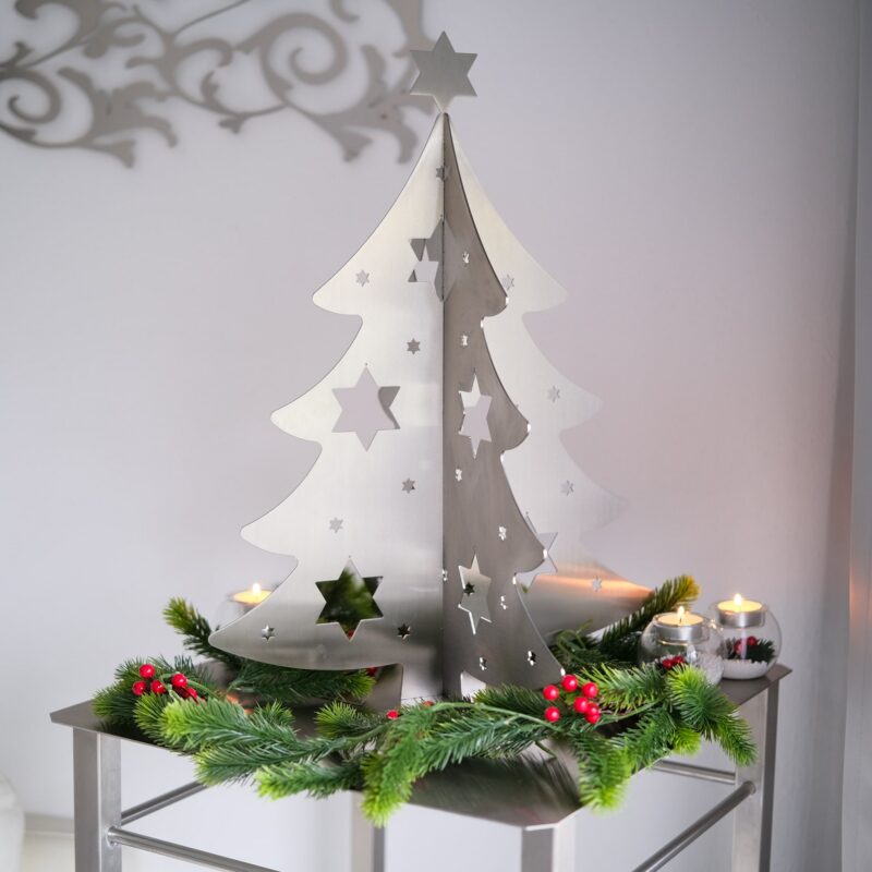 Edelstahl Weihnachtsbaum (45x45x57 cm) – Bild 6