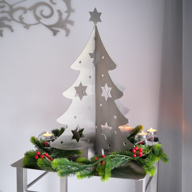 Edelstahl Weihnachtsbaum (45x45x57 cm) – Bild 7