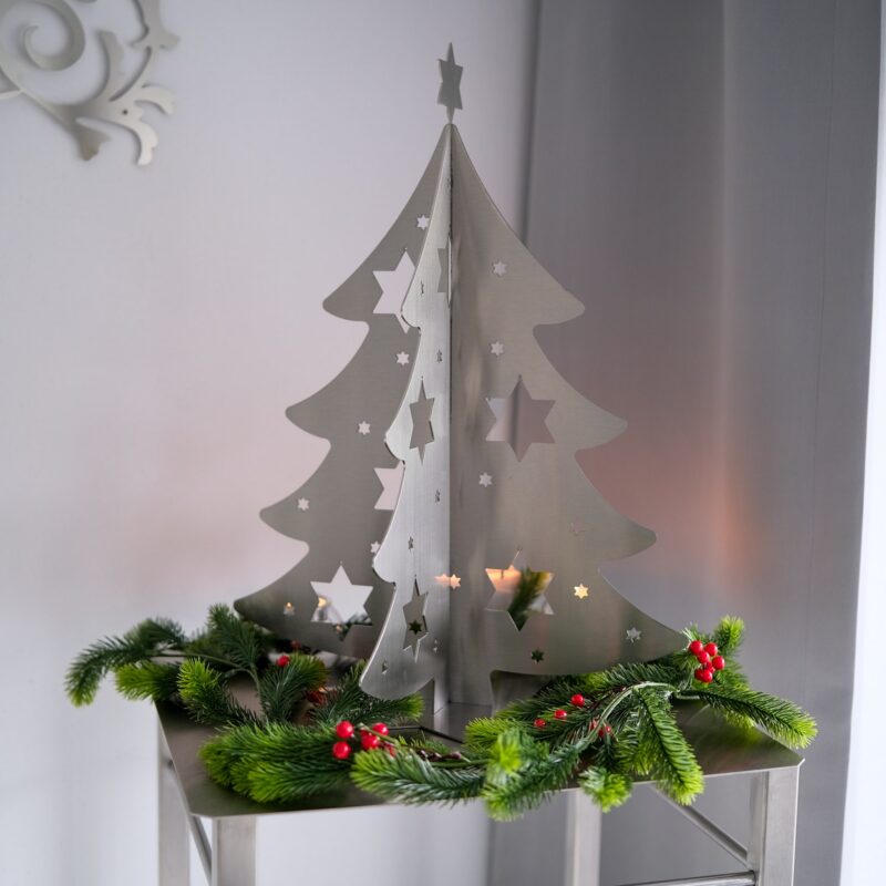 Edelstahl Weihnachtsbaum (45x45x57 cm) – Bild 2