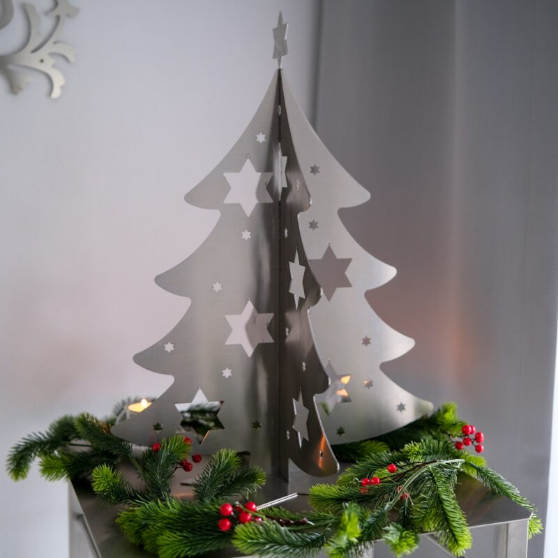 Edelstahl Weihnachtsbaum (45x45x57 cm) – Bild 4