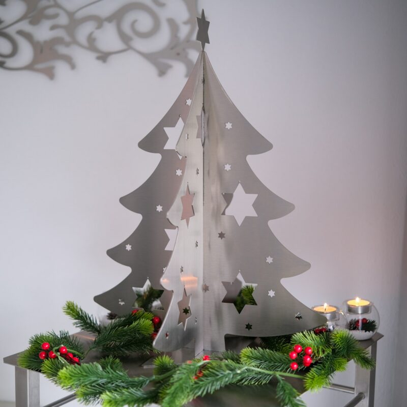 Edelstahl Weihnachtsbaum (45x45x57 cm) – Bild 5