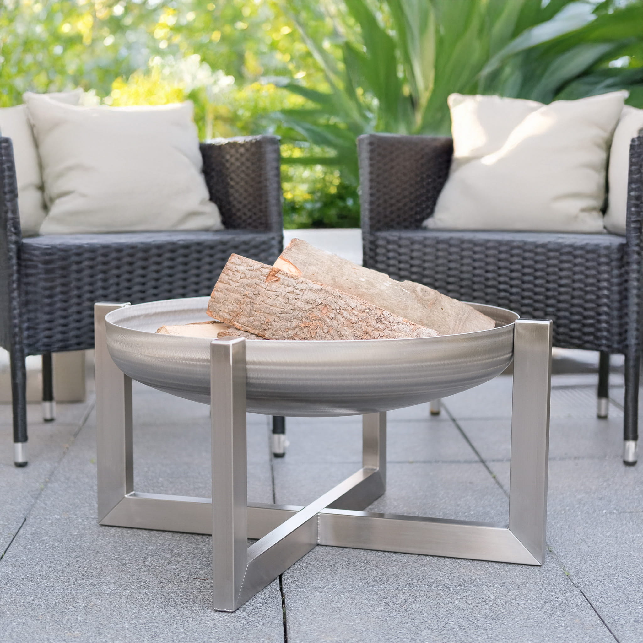 Designer Edelstahl Feuerschale "Exzentrik"