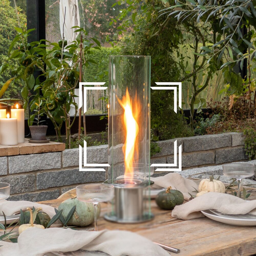 Ersättningsglas-set för bordskaminen ”Kristallfeuer” – 2 glashalvor