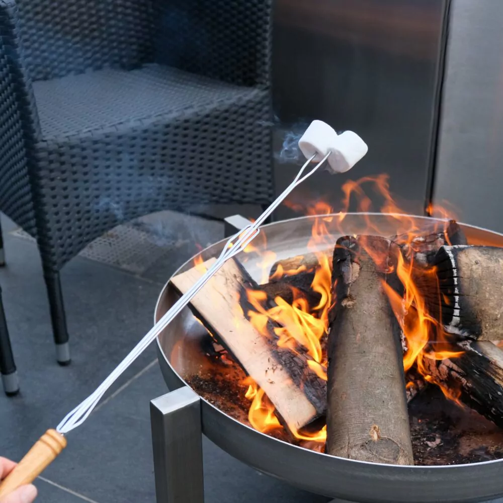 4 brochetas de malvavisco de acero inoxidable
